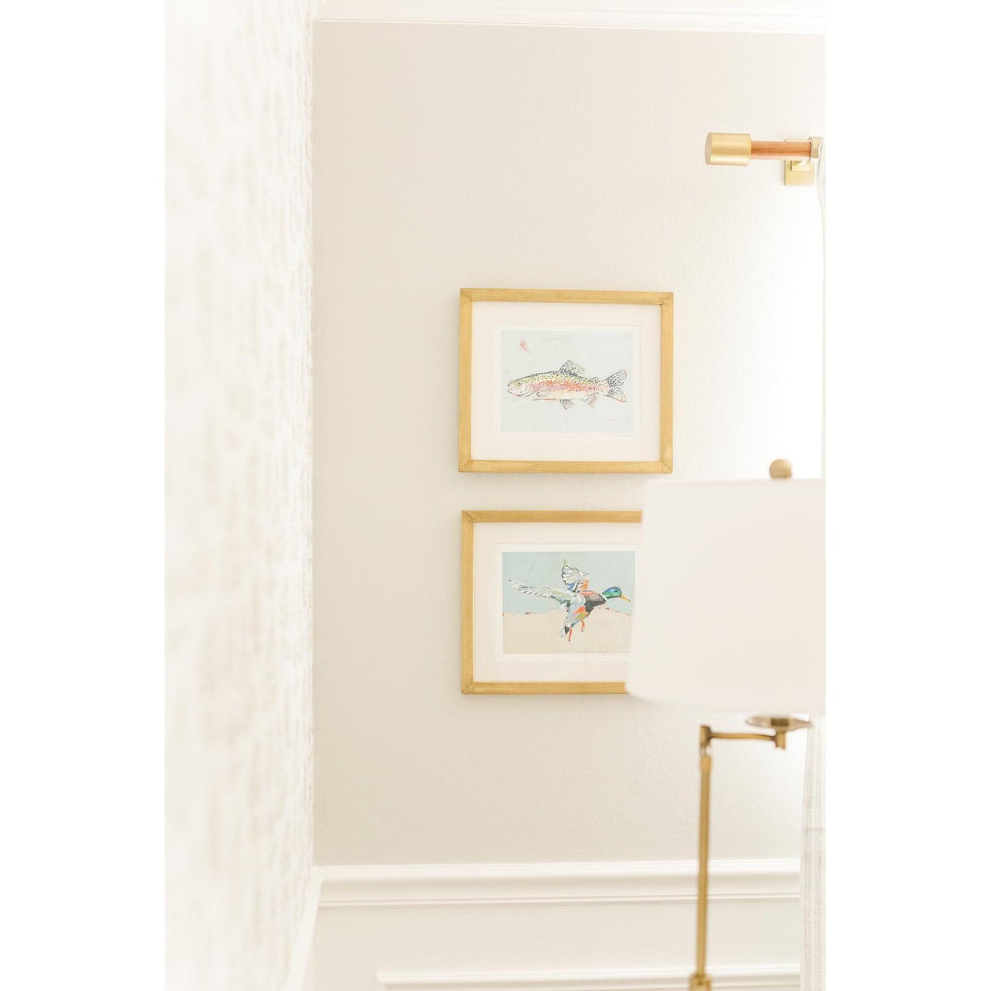 Shore Searching Mallard And Fish Fine Art Print