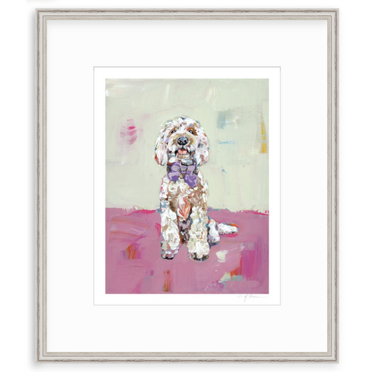 Doodle Dog (pink background) Fine Art Print