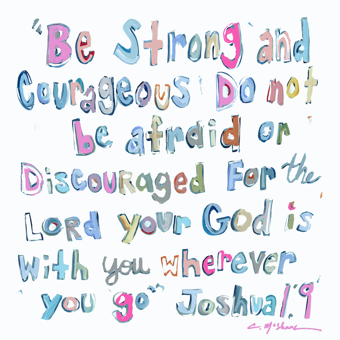 Joshua 1:9 Bible Verse Acrylic Tabletop Art