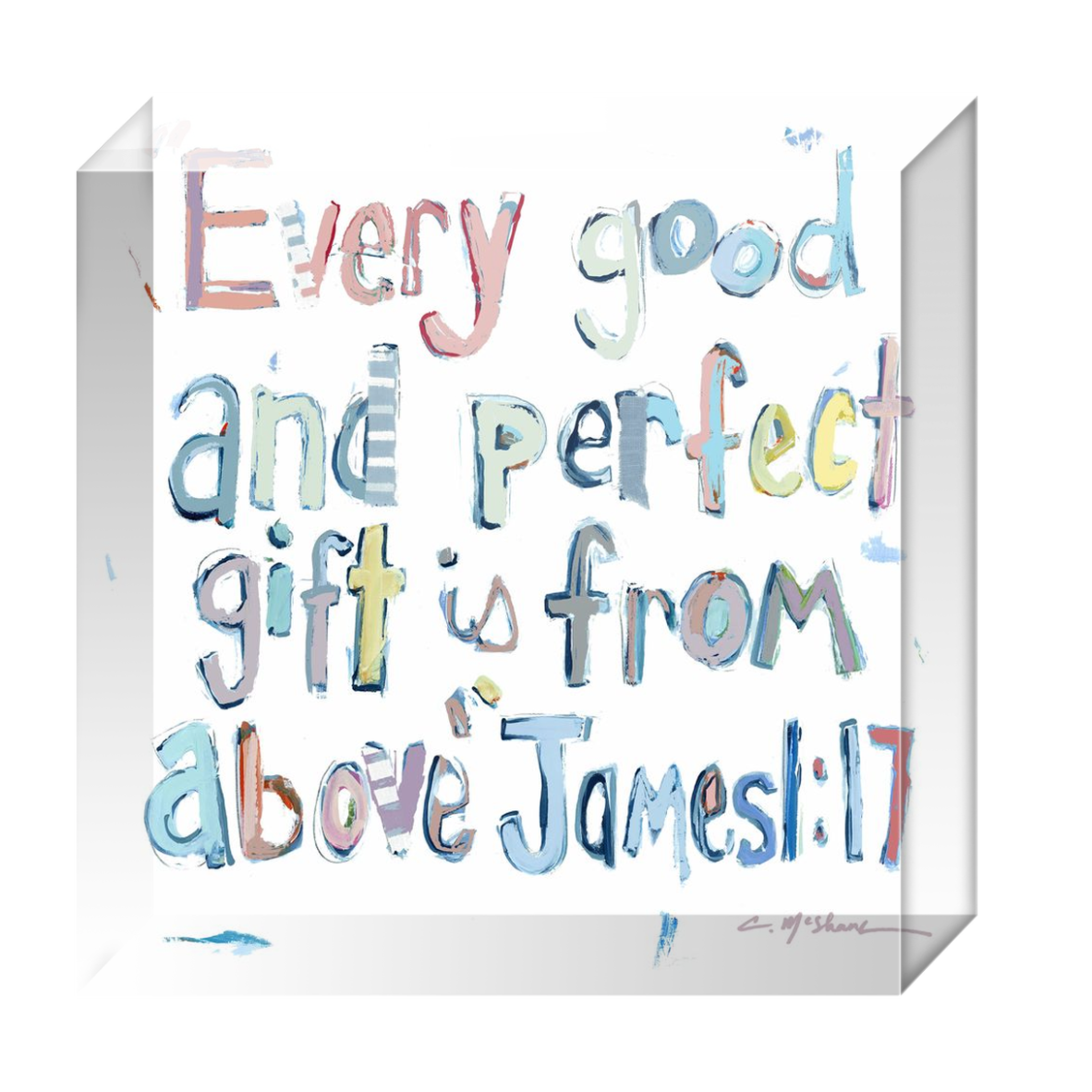 James 1:17 Bible Verse Acrylic Tabletop Art