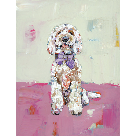 Doodle Dog (pink background) Fine Art Print