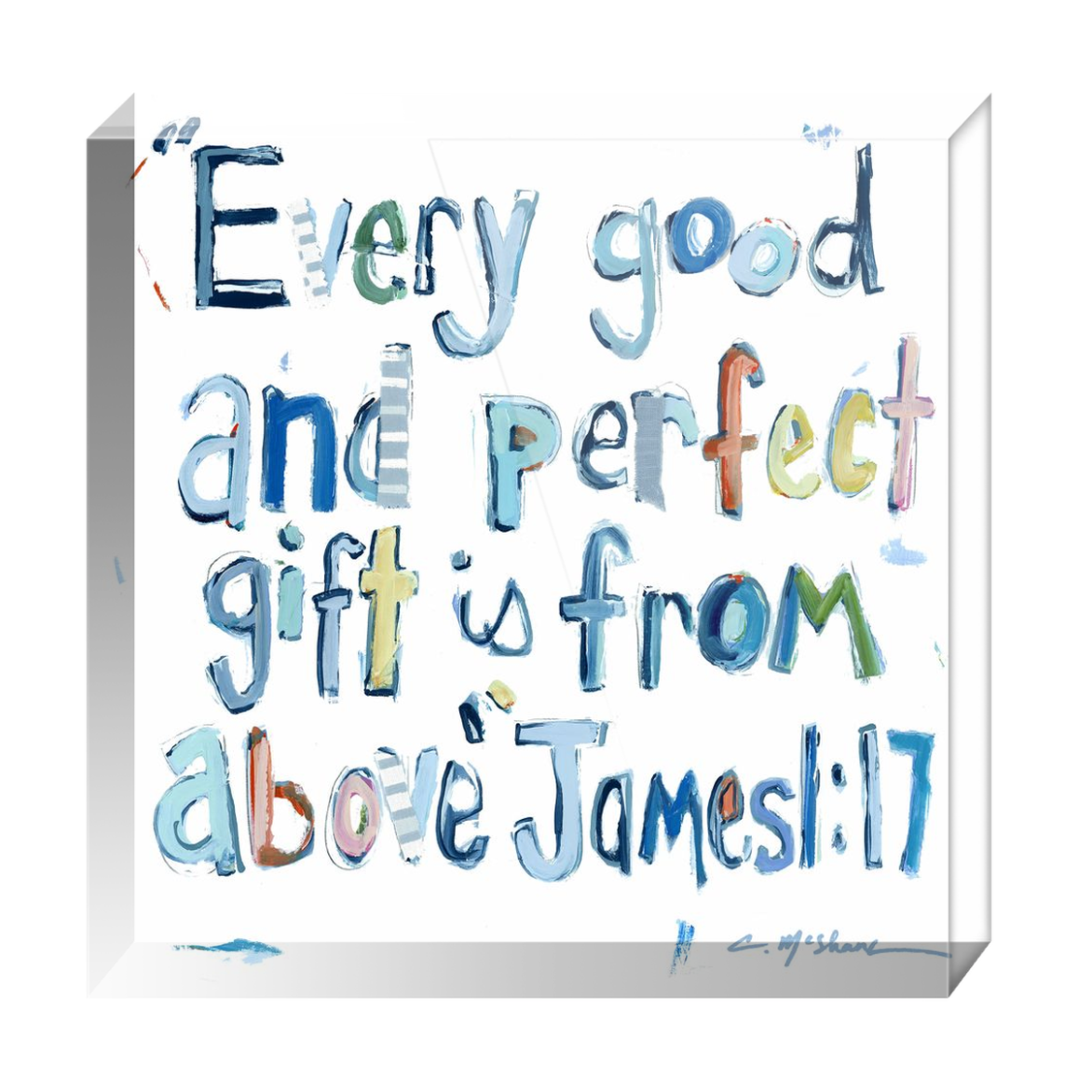 James 1:17 Bible Verse Acrylic Tabletop Art