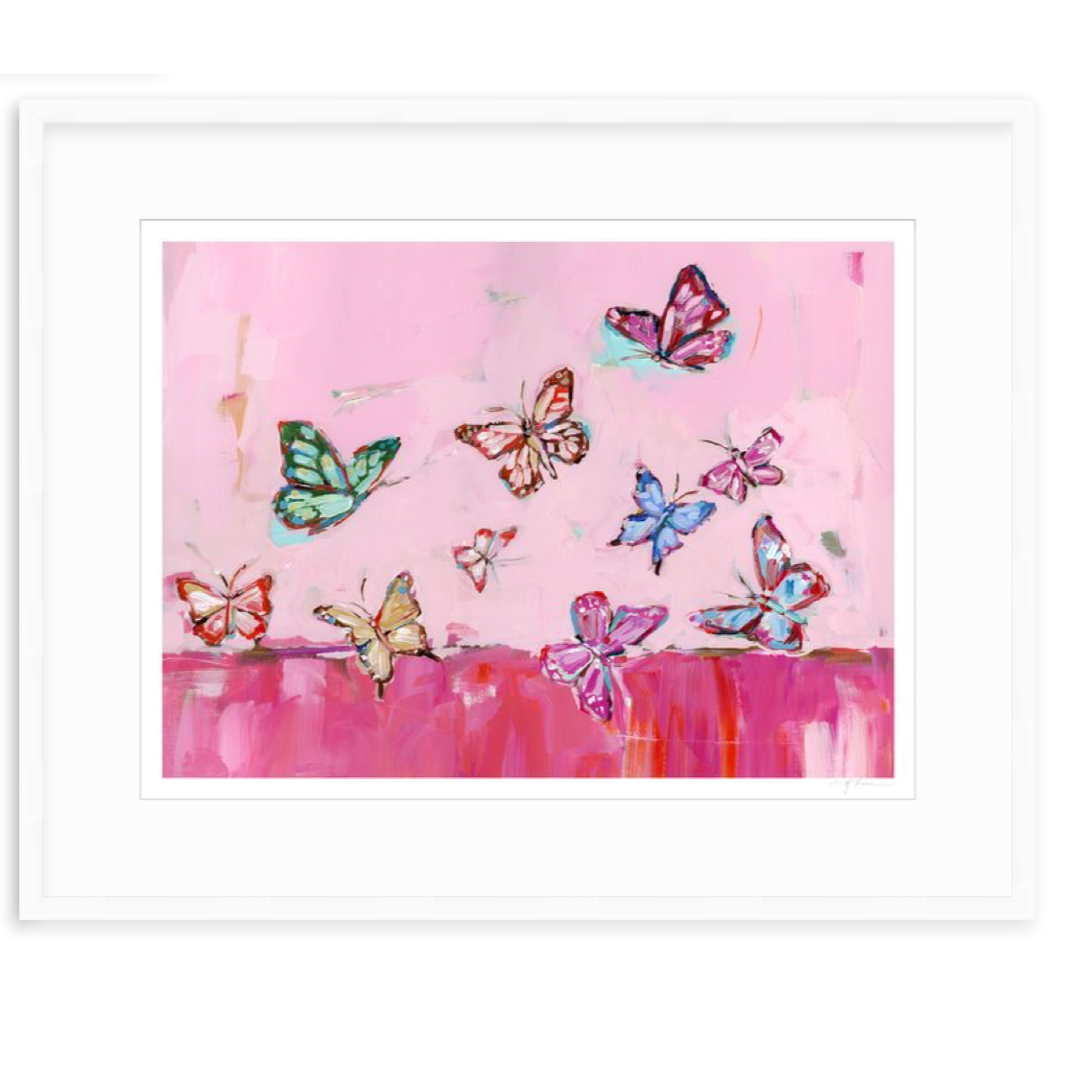 Butterfly Wishes Hot Pink Fine Art Print