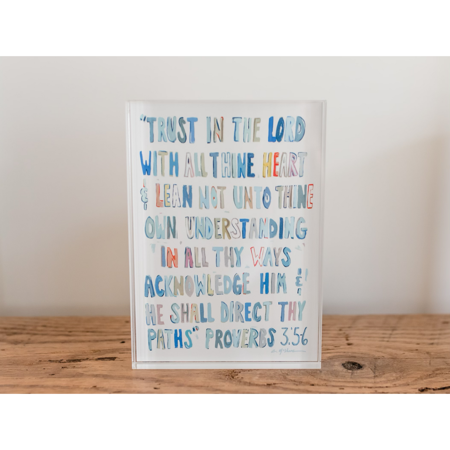 Proverbs 3:5-6 Bible Verse Acrylic Tabletop Art