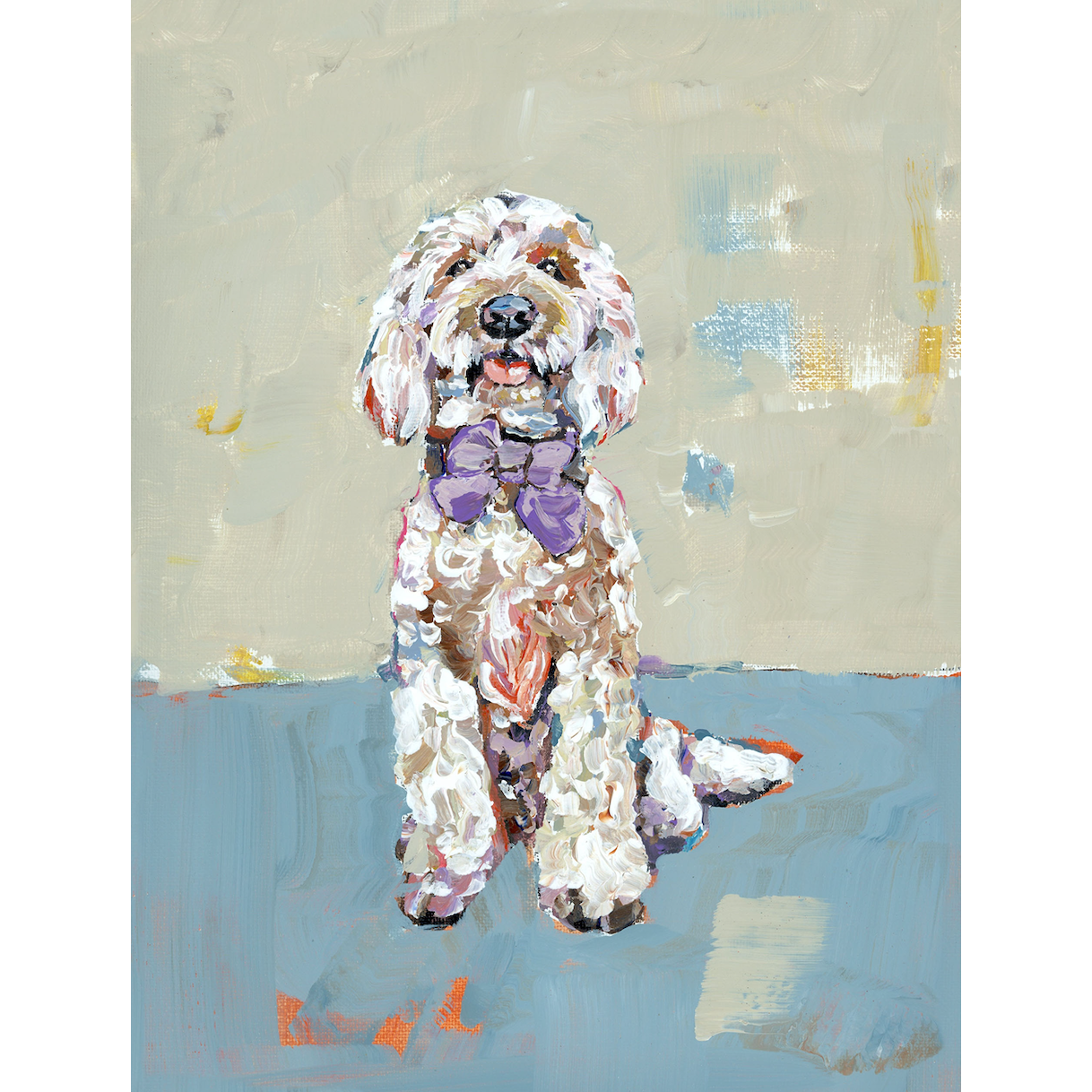 Doodle Dog (blue background) Fine Art Print