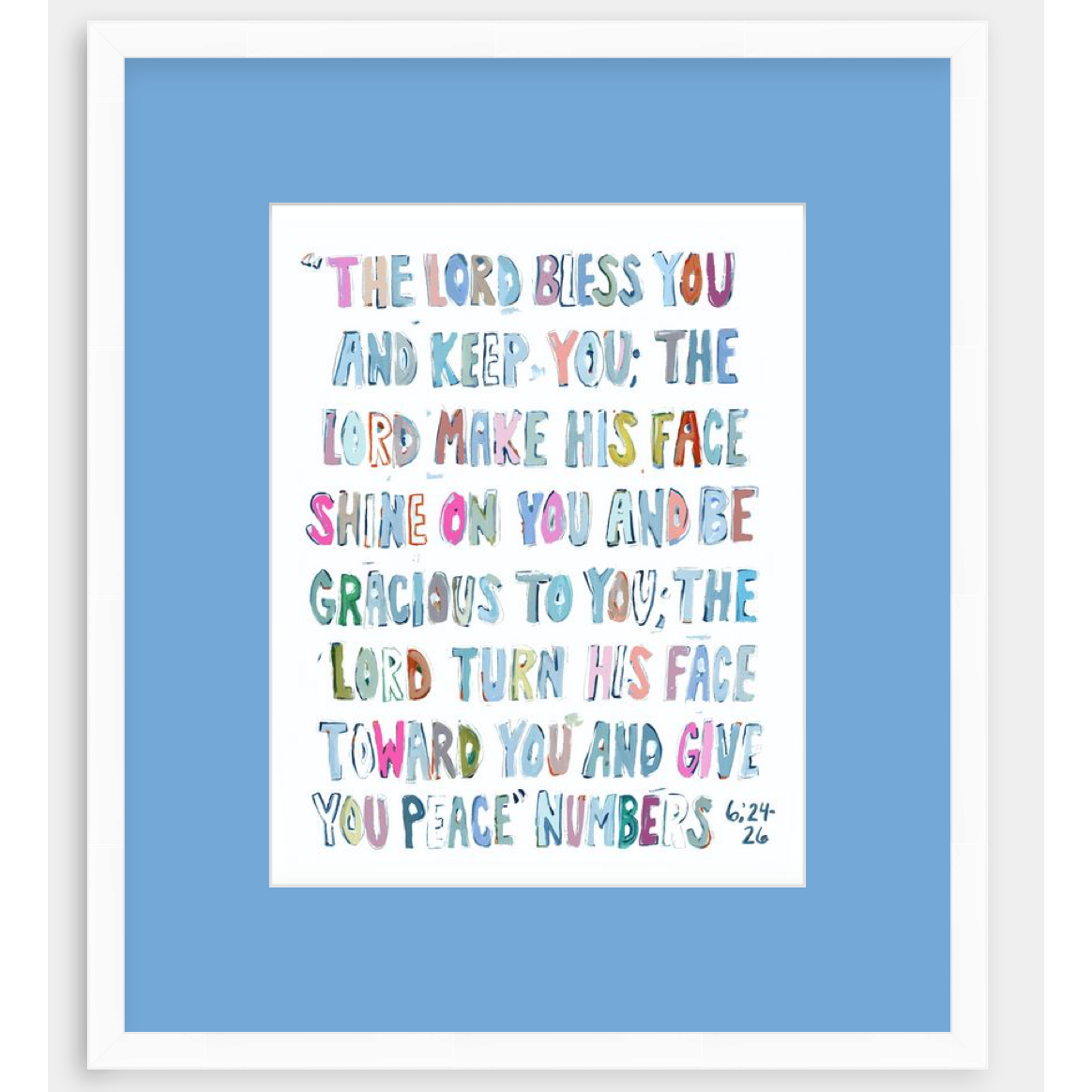 Numbers 6: 24-26 Pink Bible Verse Fine Art Print