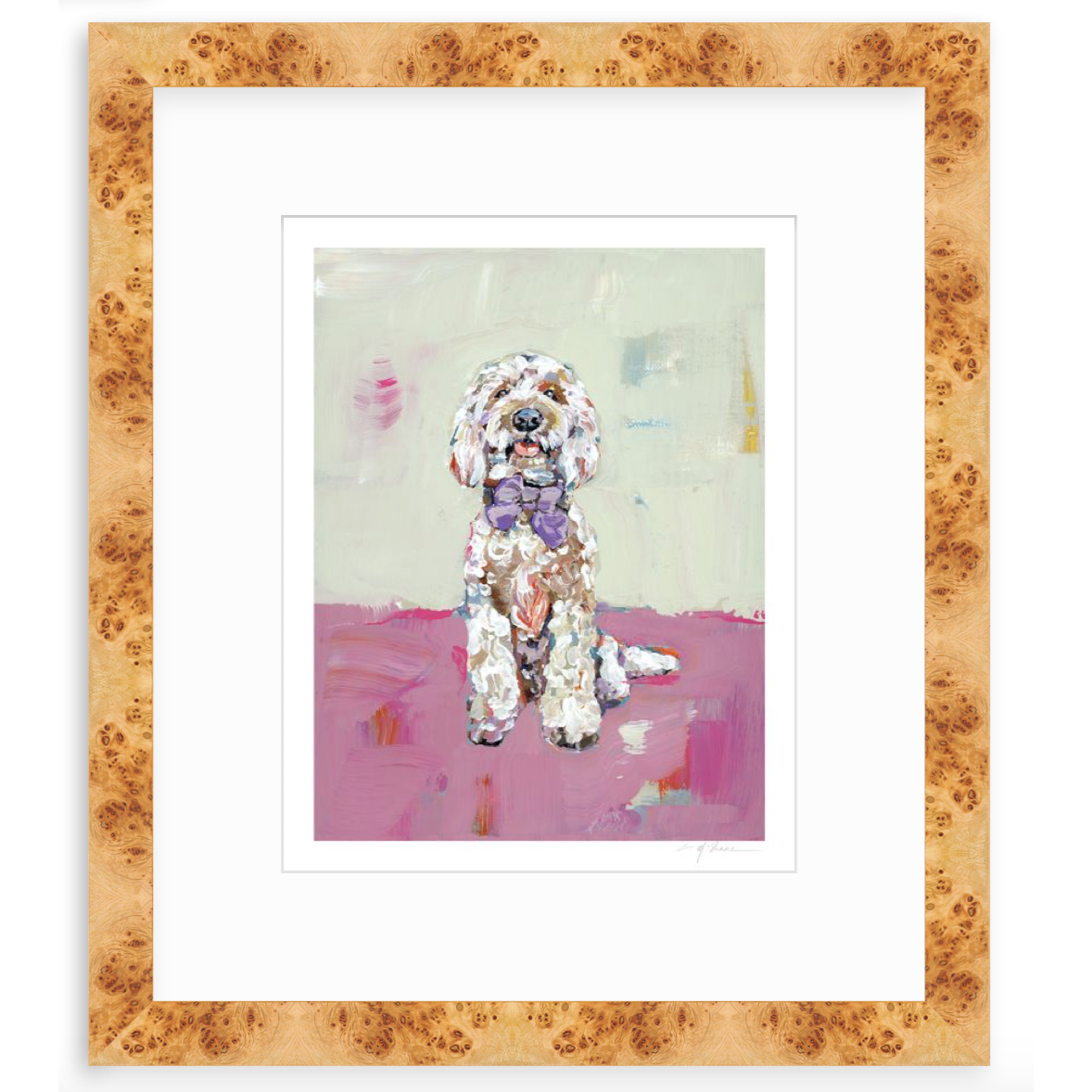 Doodle Dog (pink background) Fine Art Print