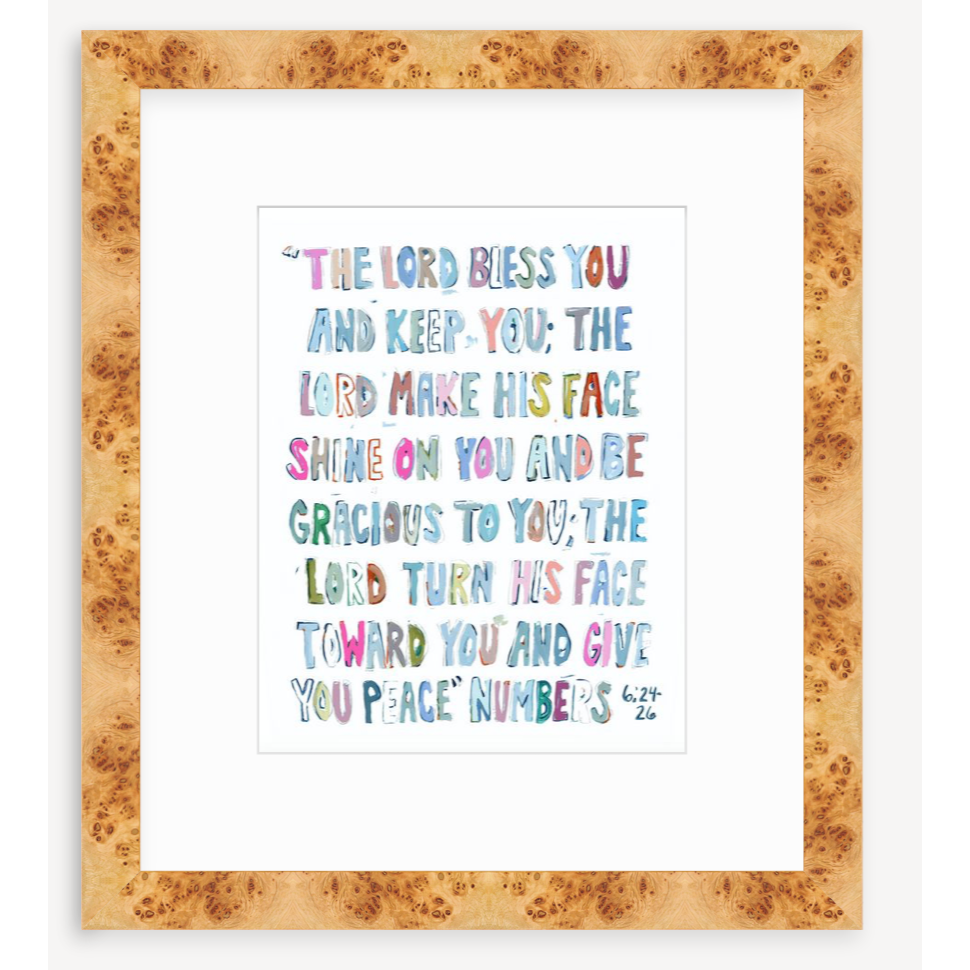 Numbers 6: 24-26 Pink Bible Verse Fine Art Print