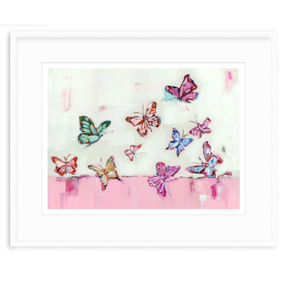 Butterfly Wishes Light Pink Fine Art Print