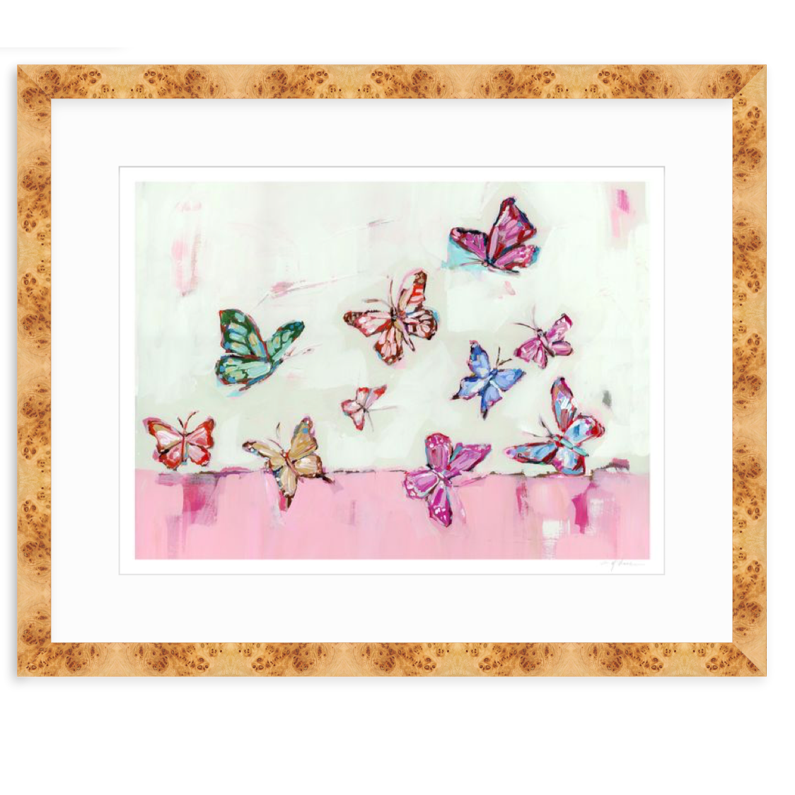 Butterfly Wishes Light Pink Fine Art Print