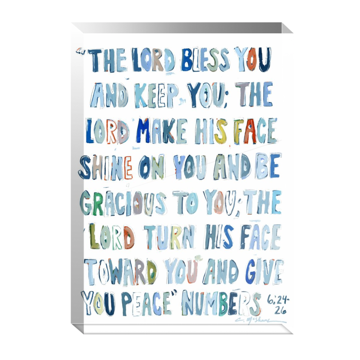 Numbers 6:24-26 Bible Verse Acrylic Tabletop Art