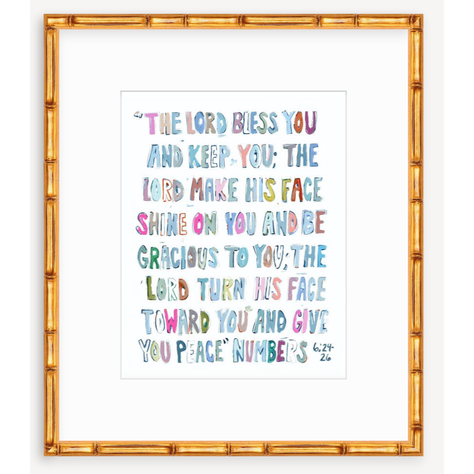 Numbers 6: 24-26 Pink Bible Verse Fine Art Print