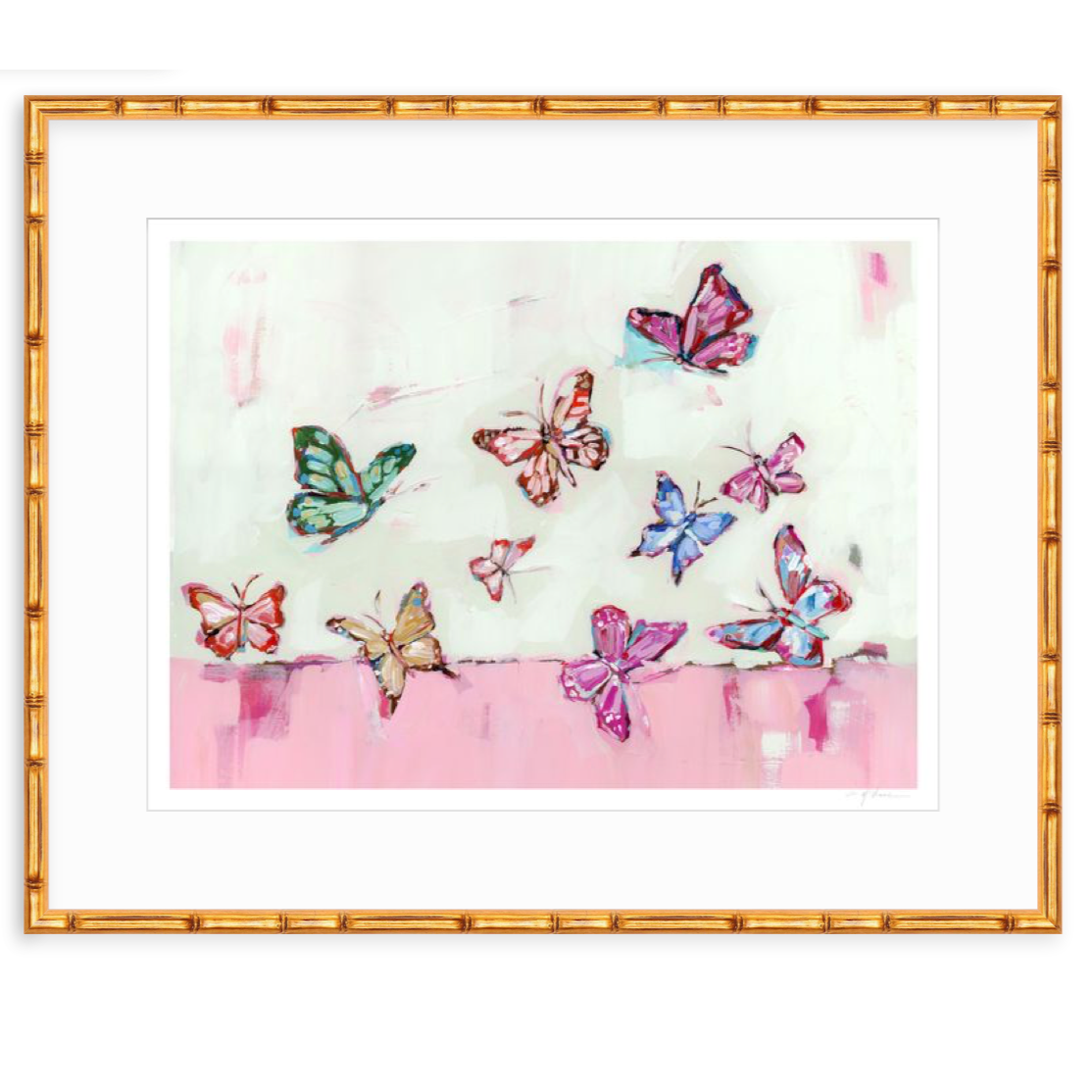 Butterfly Wishes Light Pink Fine Art Print