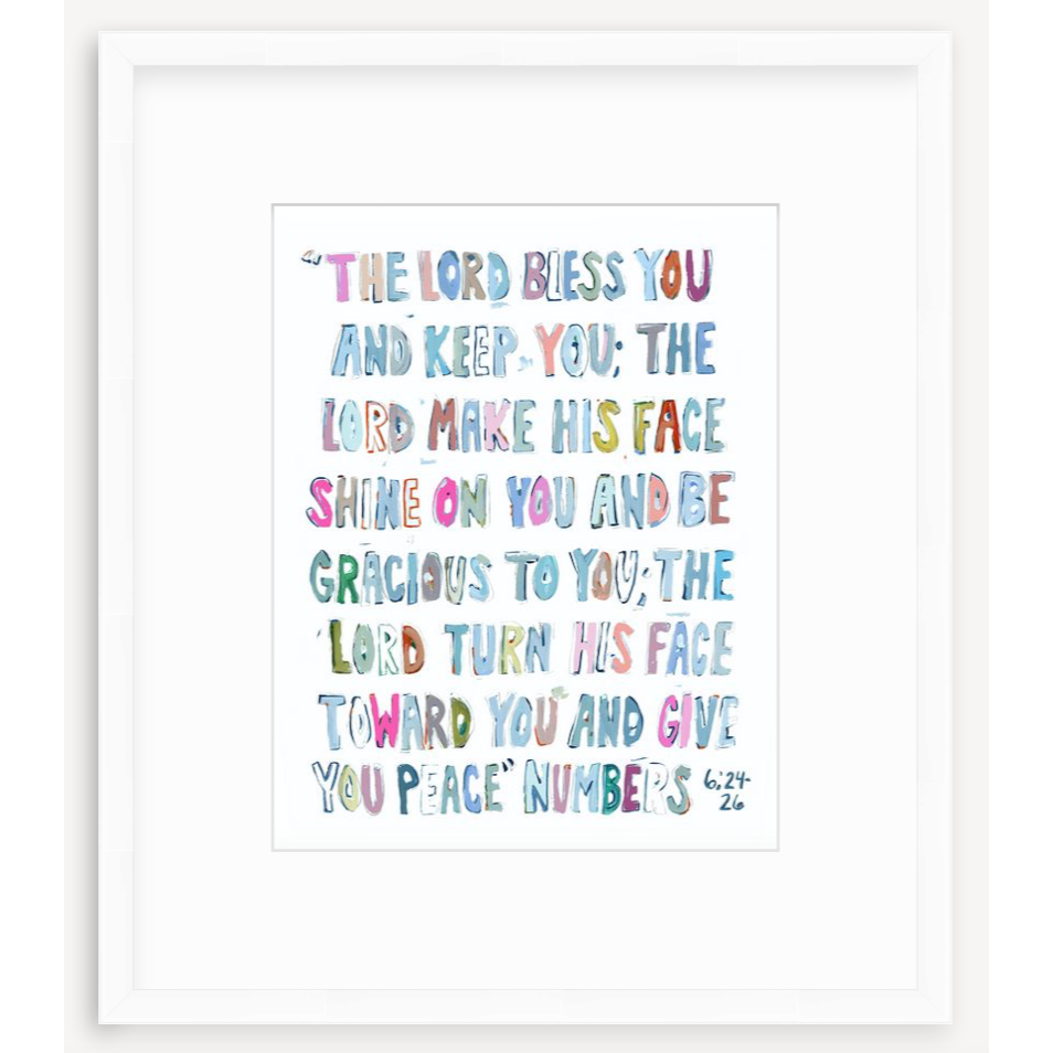 Numbers 6: 24-26 Pink Bible Verse Fine Art Print