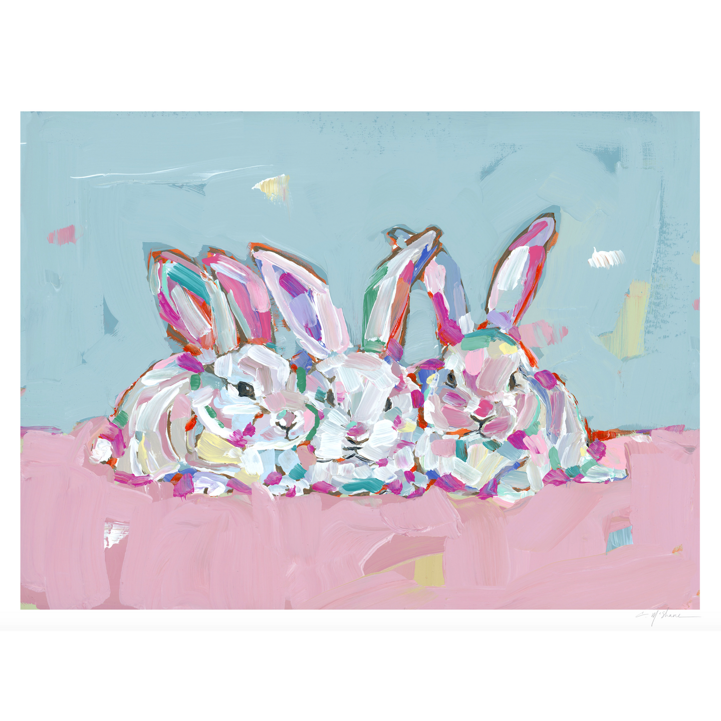 Hip Hap Hop Bunnies Fine Art Print