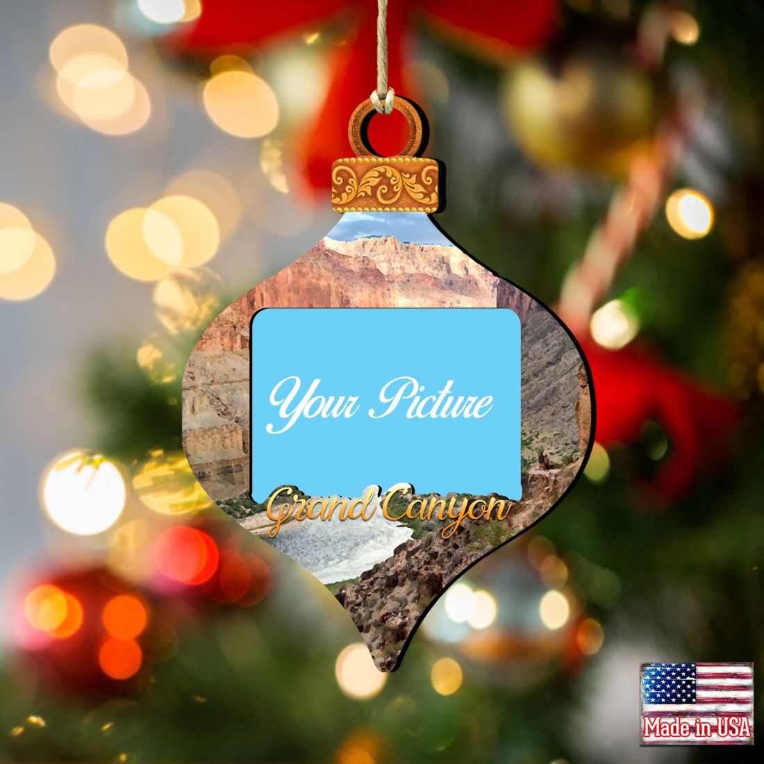 Canyon Picture Frame Ornaments - Ornament for Photo - Wildlife Holiday Decor - 8112182-3PF