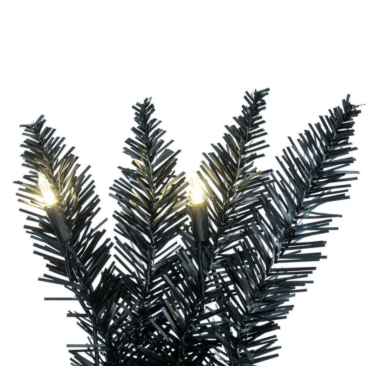9' Black Fir Artificial Christmas Garland, Warm White LED Lights