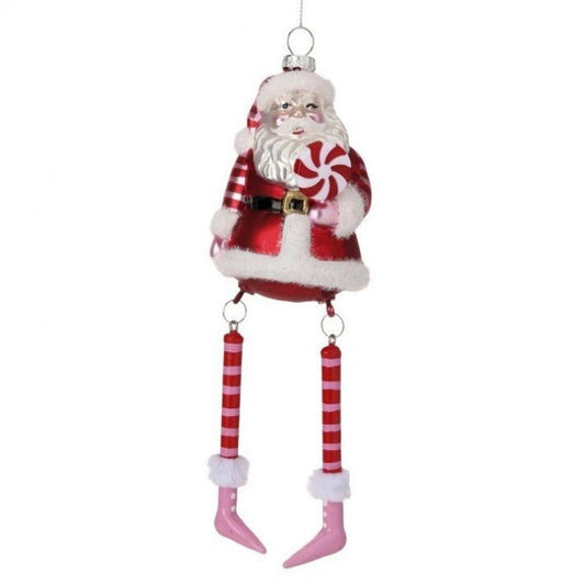 9" Santa With Dangling Legs Ornament