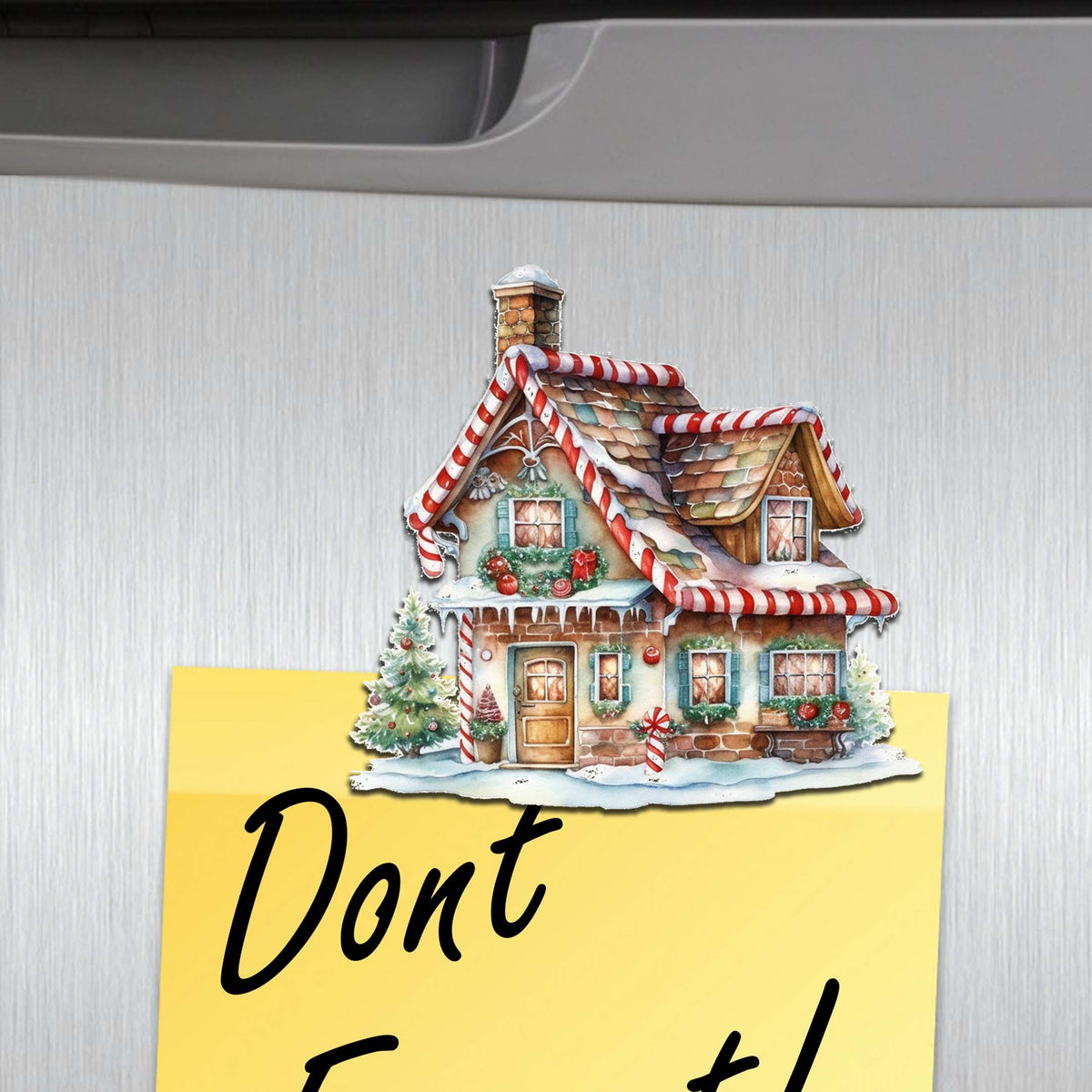 Dream Houses Decorative Eco Wood Magnets Set of 6 by G. Debrekht - Christmas Decor - 8090029G-S6