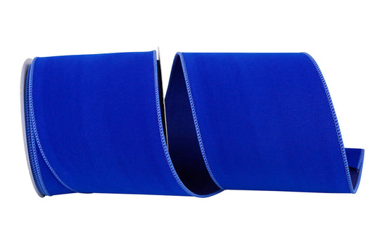 4" Velvet Ribbon: Royal Blue (10 Yards)