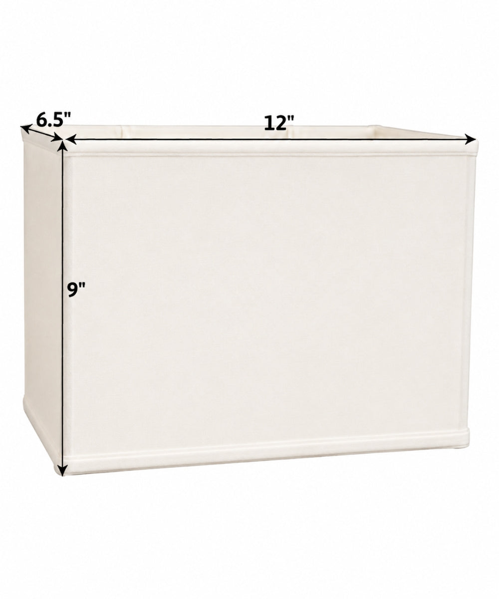 7"W x 9"H Rectangular Drum Lampshade White