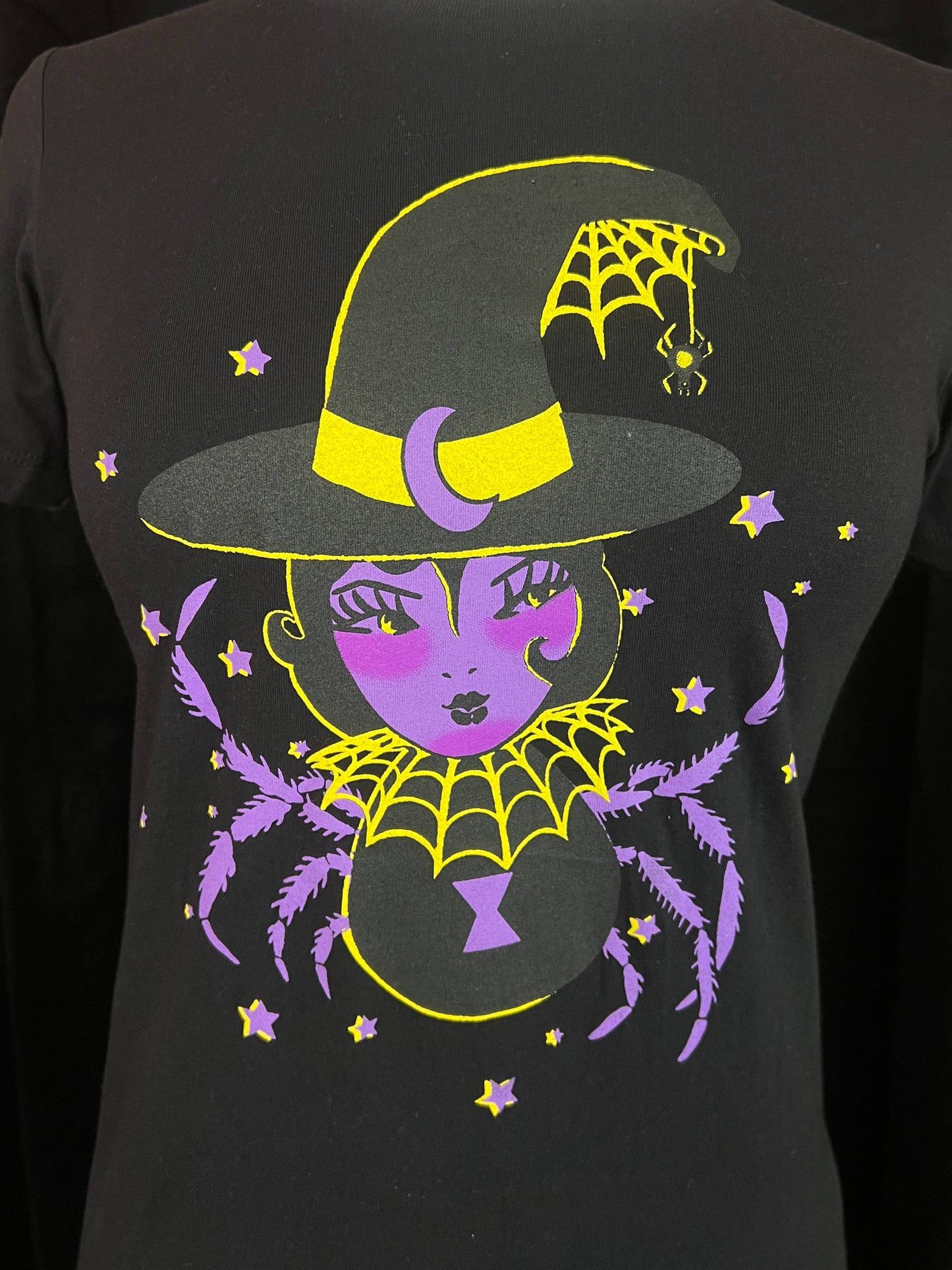 Spider Baby Fitted Graphic Tee in Black XL by Mischief Made