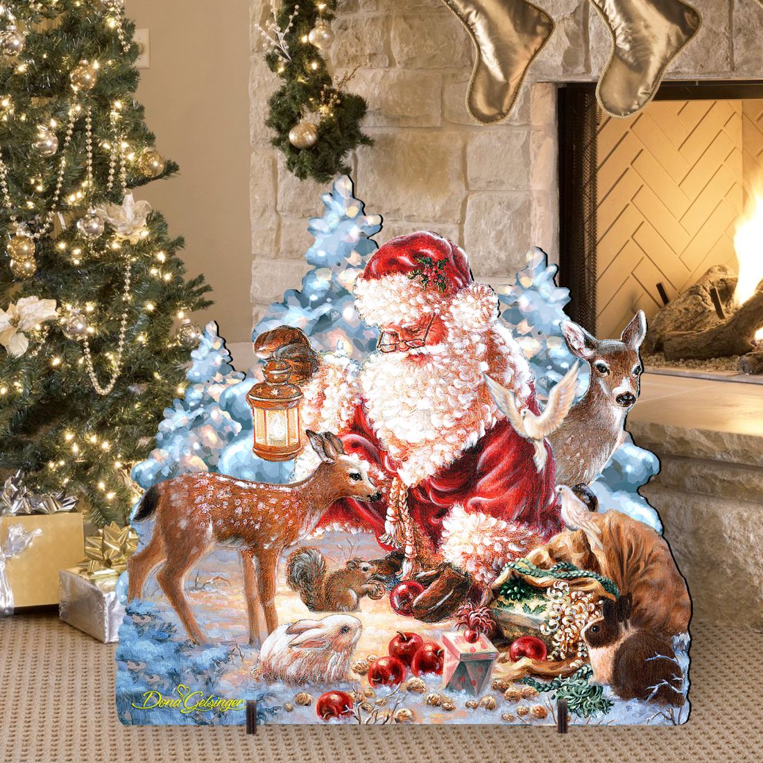 Abundance of Joy Christmas Outdoor Scene by D Gelsinger featuring Santa and Snowman - Christmas Decor 8461044F-0104