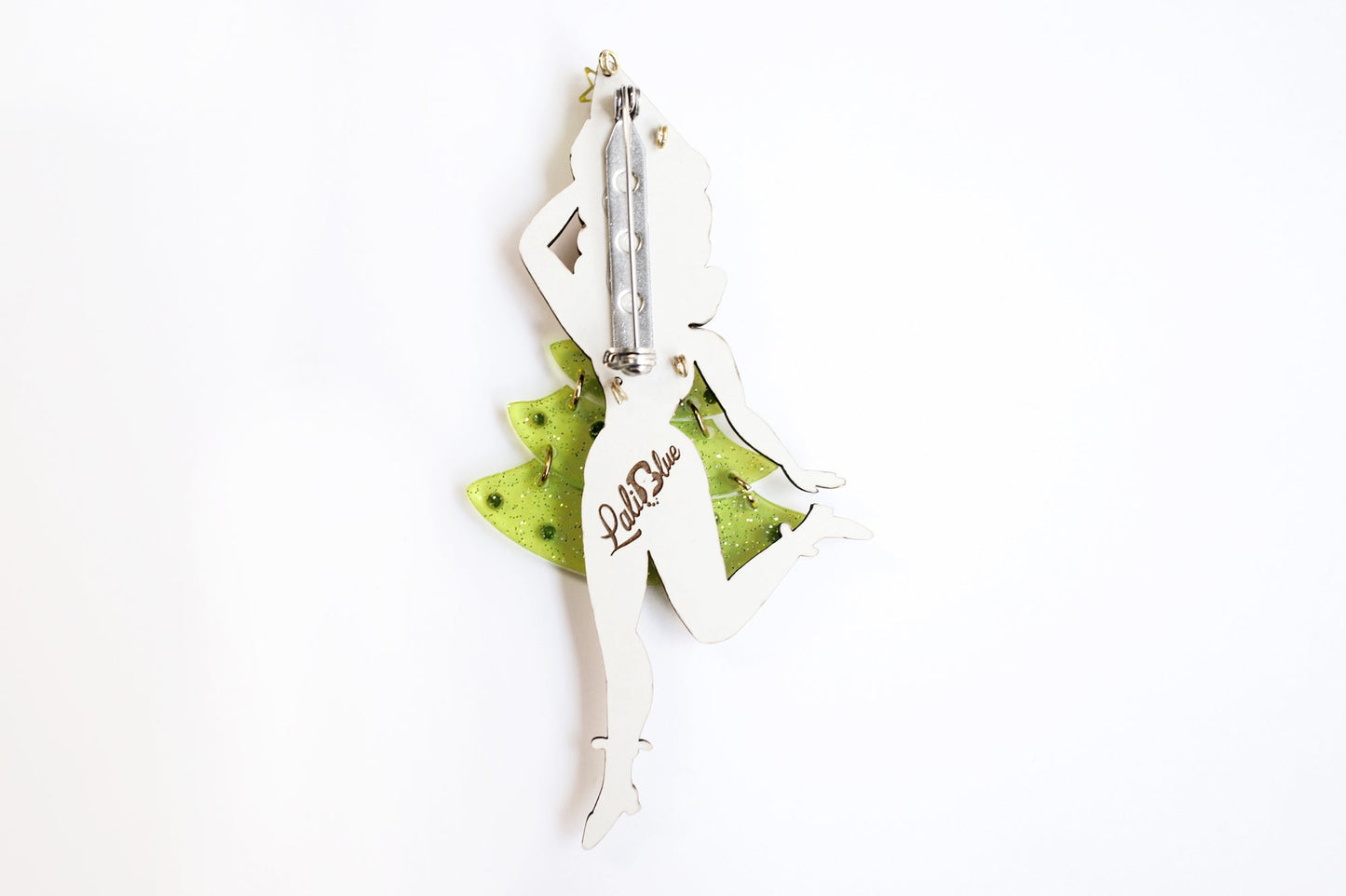 Grinchy Girl Christmas Brooch by Laliblue – Retro Kitschy Statement Brooch for Collectors