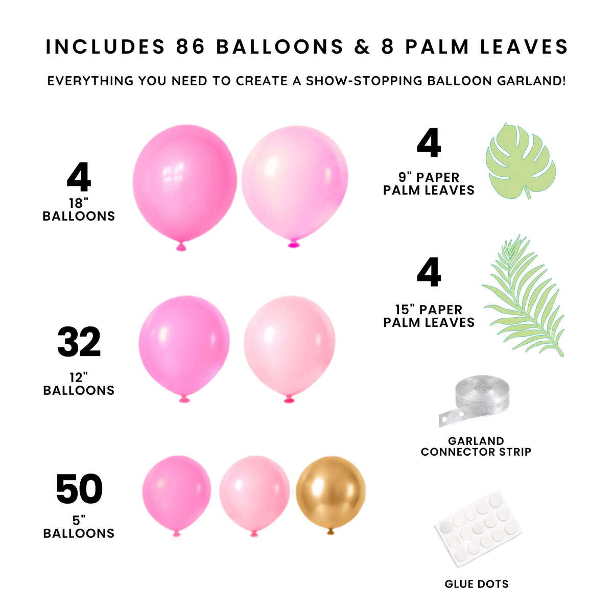a diagram of pink and gold balloons