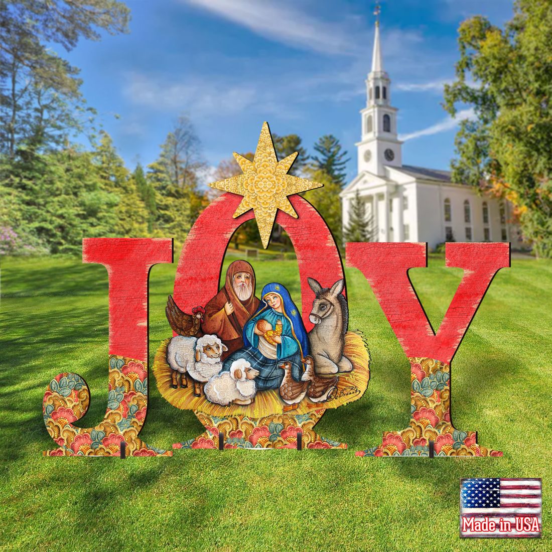 Joy Outdoor Nativity Set by G. DeBrekht - Nativity Holiday Decor - 8121454F-S3M