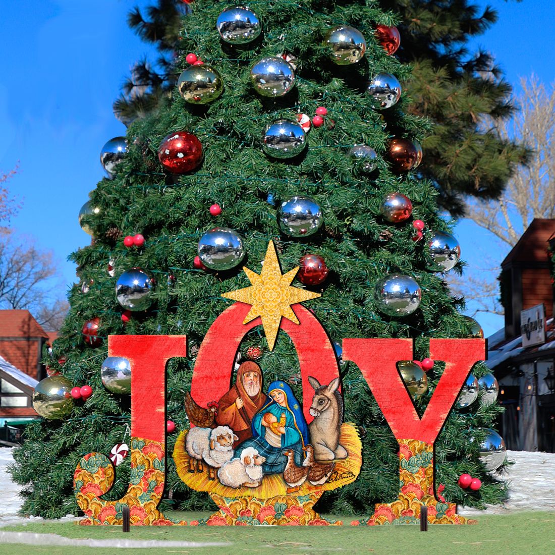 Joy Outdoor Nativity Set by G. DeBrekht - Nativity Holiday Decor - 8121454F-S3M