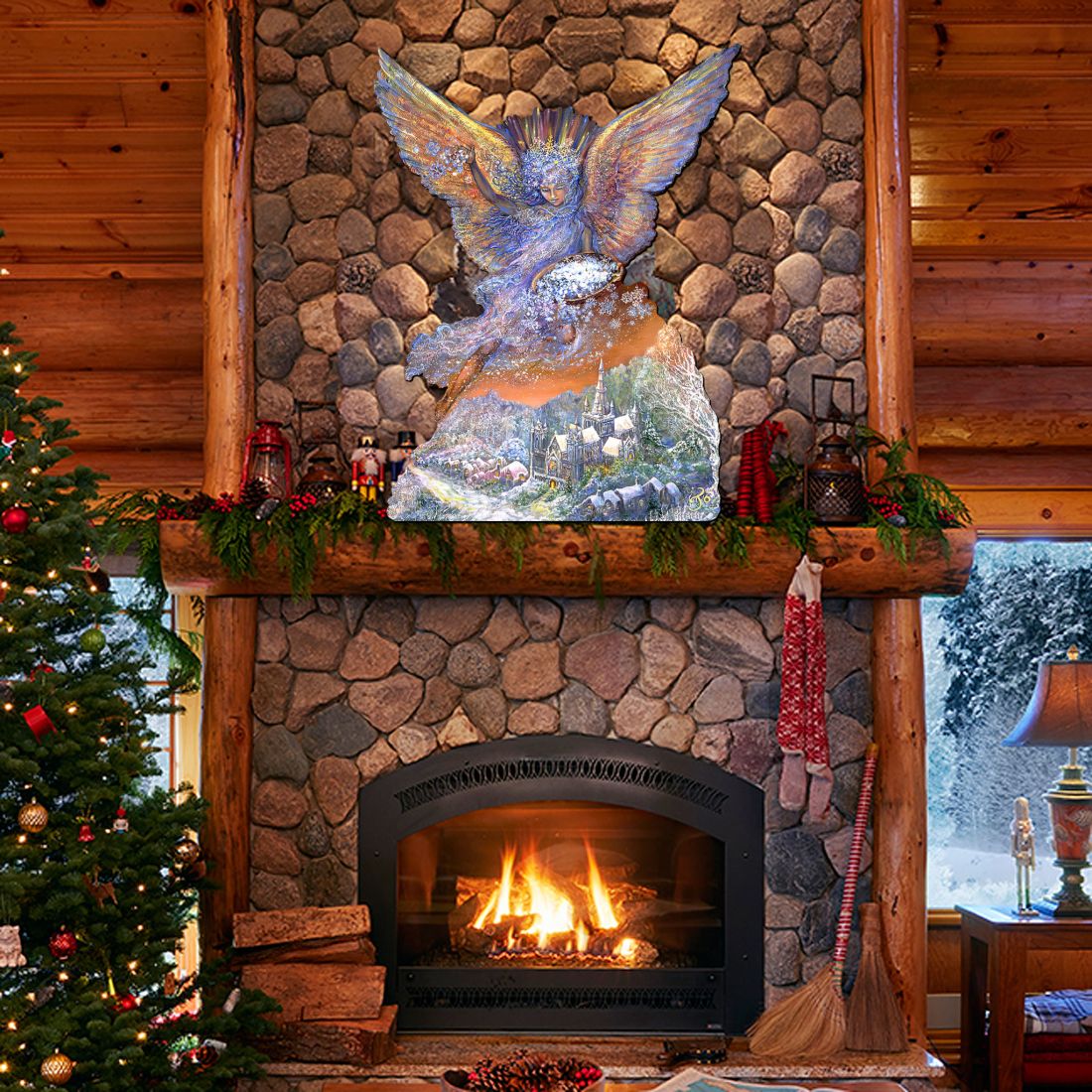 Snow Angel Holiday Door Decor by Josephine Wall - Christmas Decor - 842131H-JW