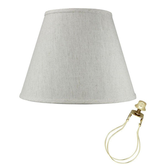 9x16x12" CLIP-ON FITTER Textured Oatmeal Empire Hardback Lamp Shade