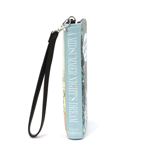 a book case with a strap