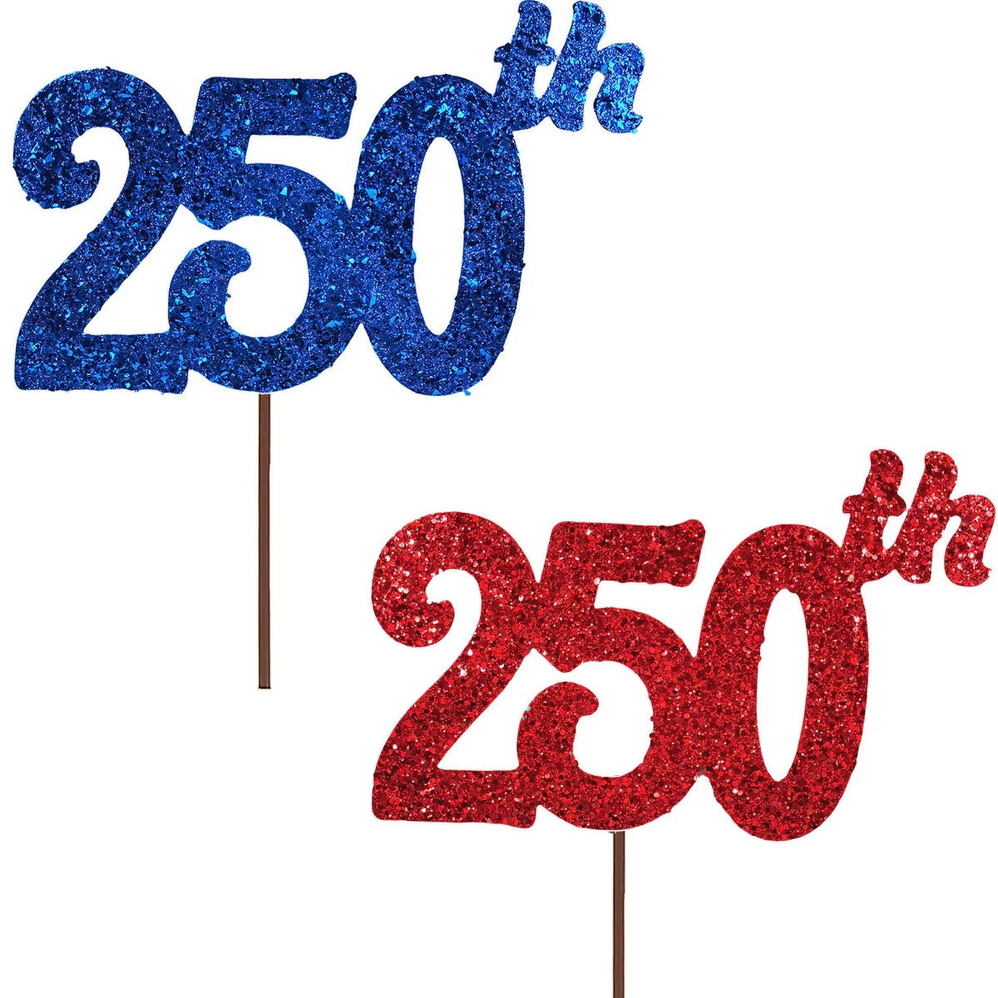 Glitter Americas 250th Birthday Stake, Set of 2