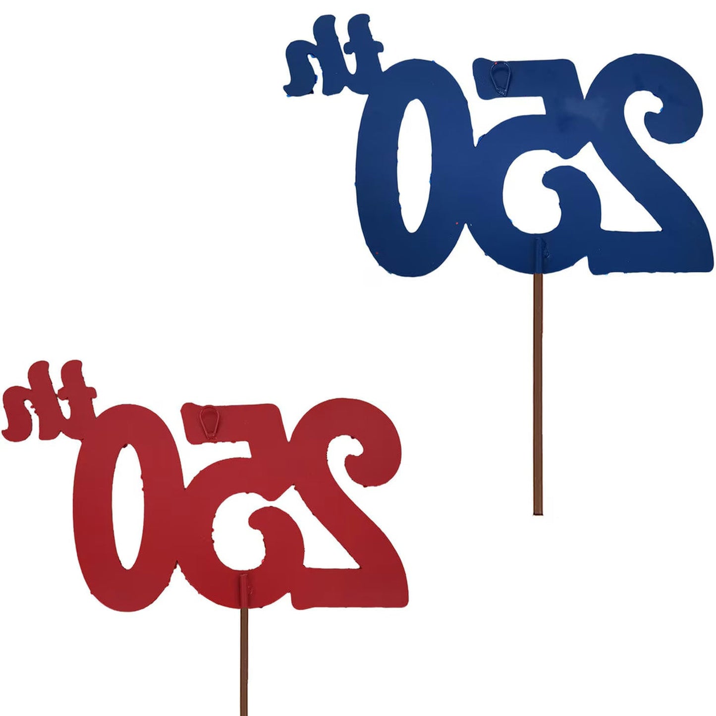 Glitter Americas 250th Birthday Stake, Set of 2