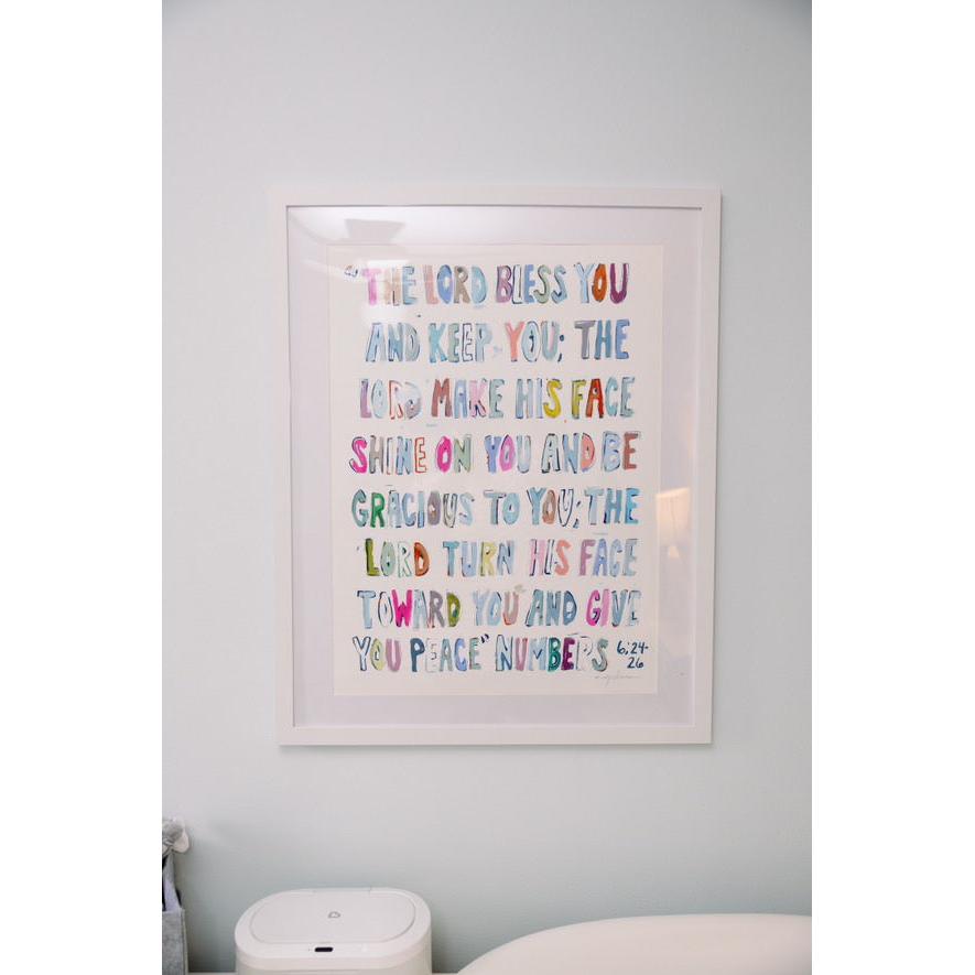 Numbers 6: 24-26 Pink Bible Verse Fine Art Print