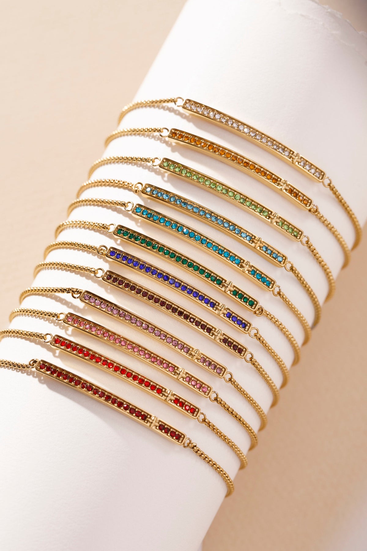 a group of colorful bracelets