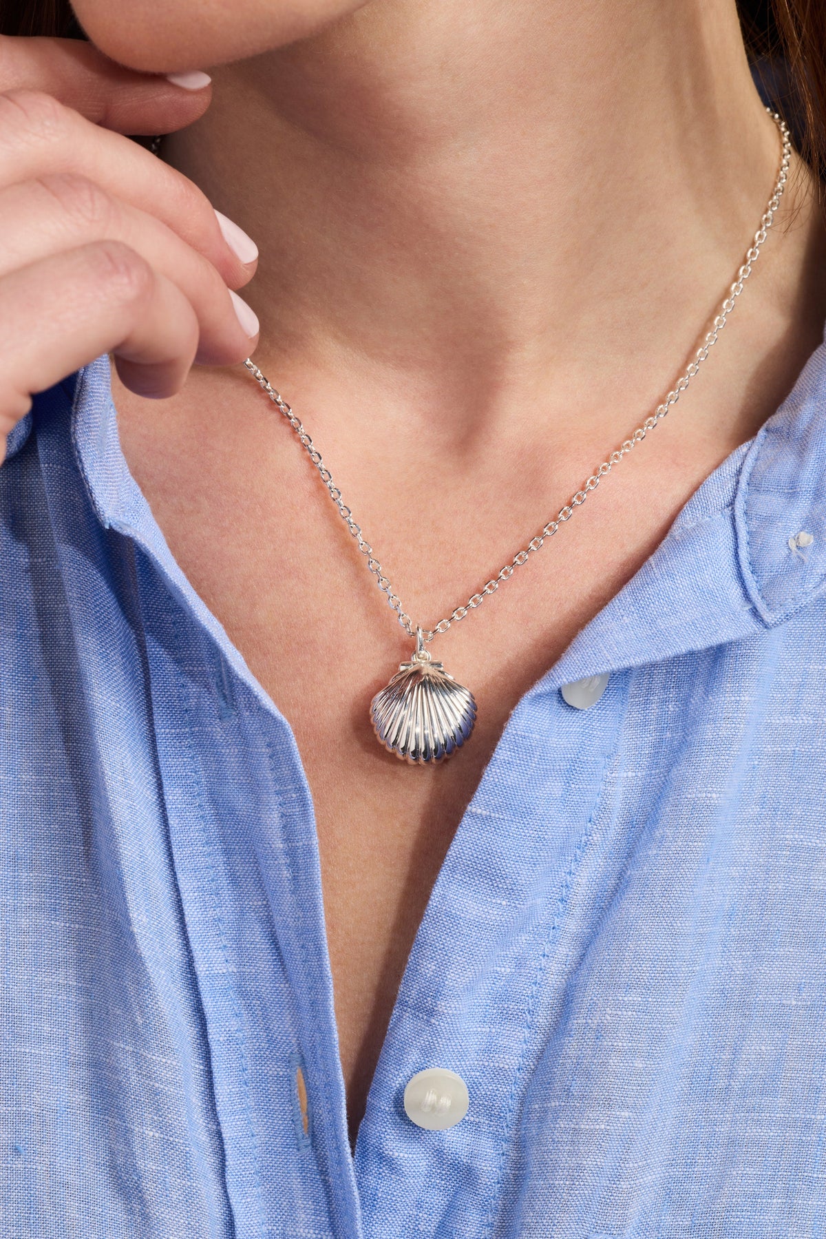 a person wearing a necklace