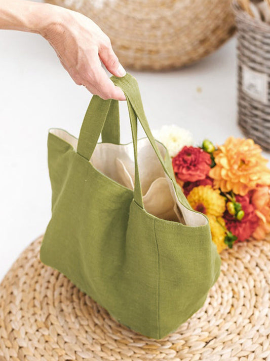 100% Linen Large-Capacity Tote Bag