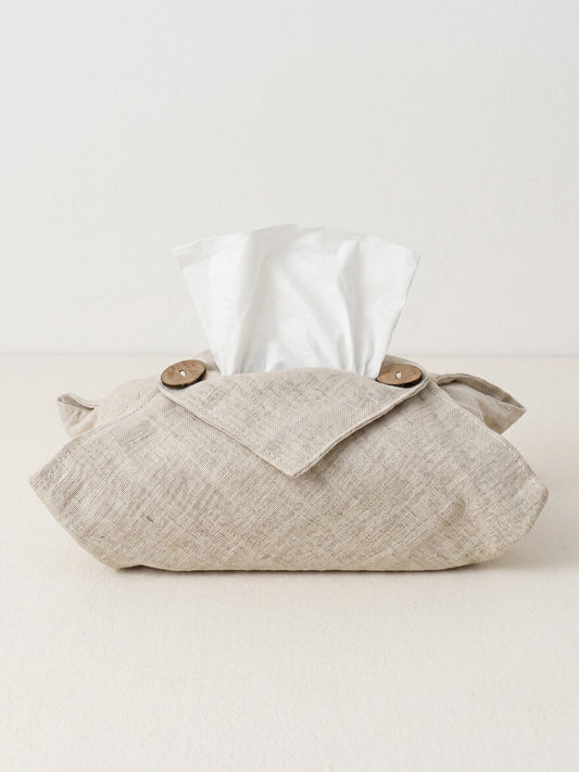 Linen Tissue Box Storage Cover