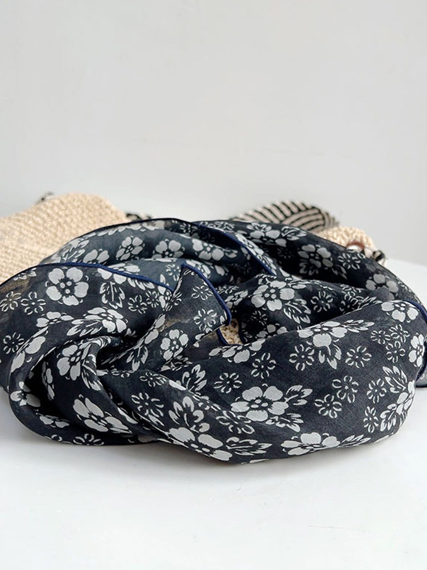 Ramie Vintage Print Handkerchief