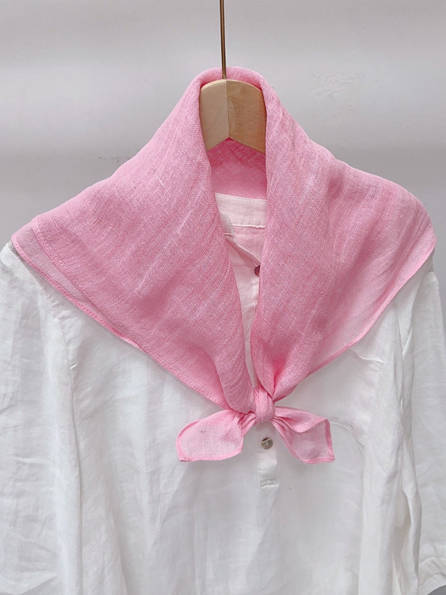 100% Linen Hand-Stitched Square Scarf