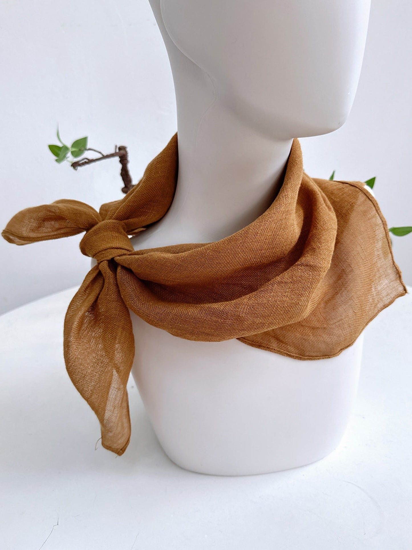 100% Linen Hand-Stitched Square Scarf