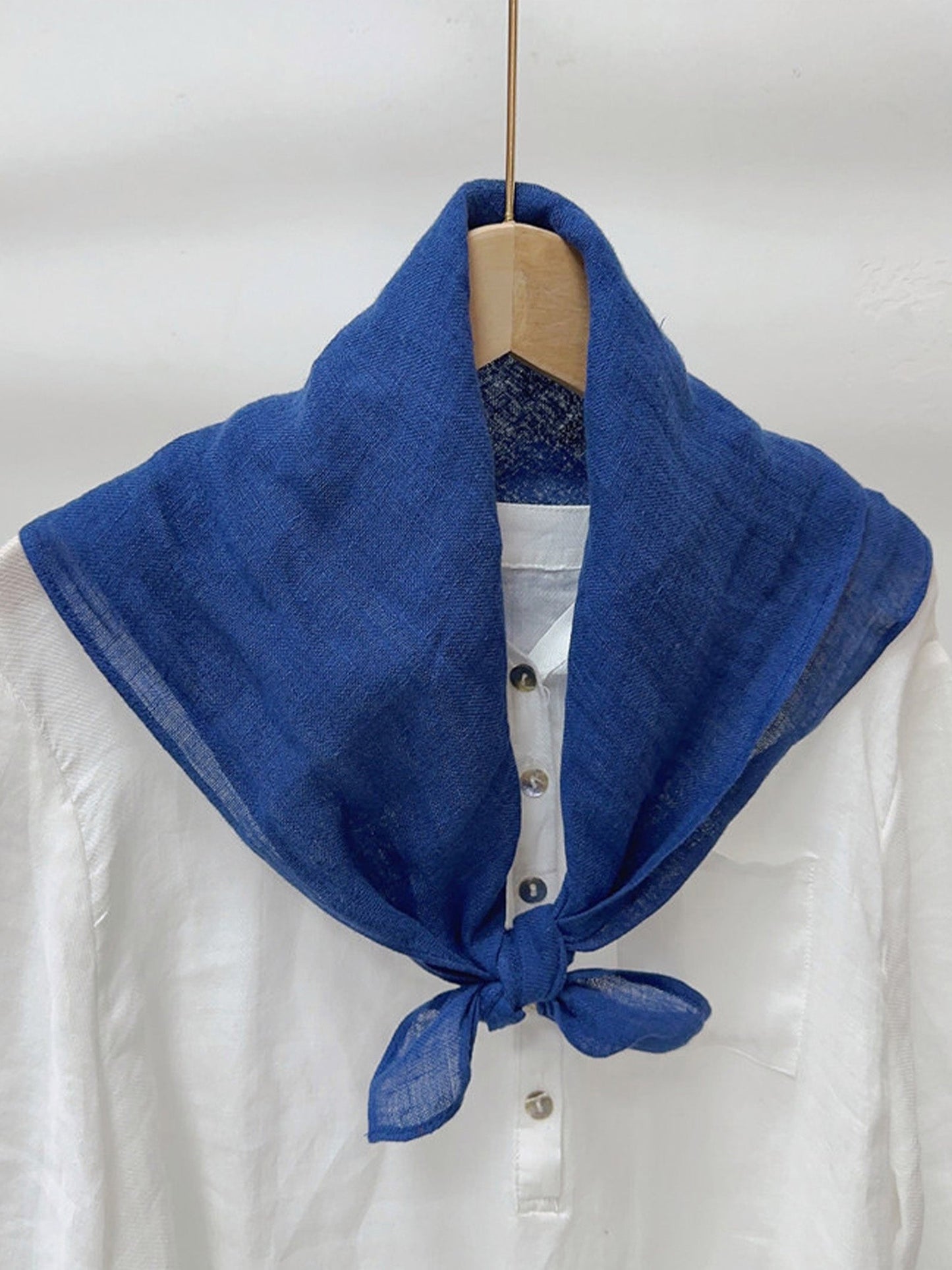 100% Linen Hand-Stitched Square Scarf