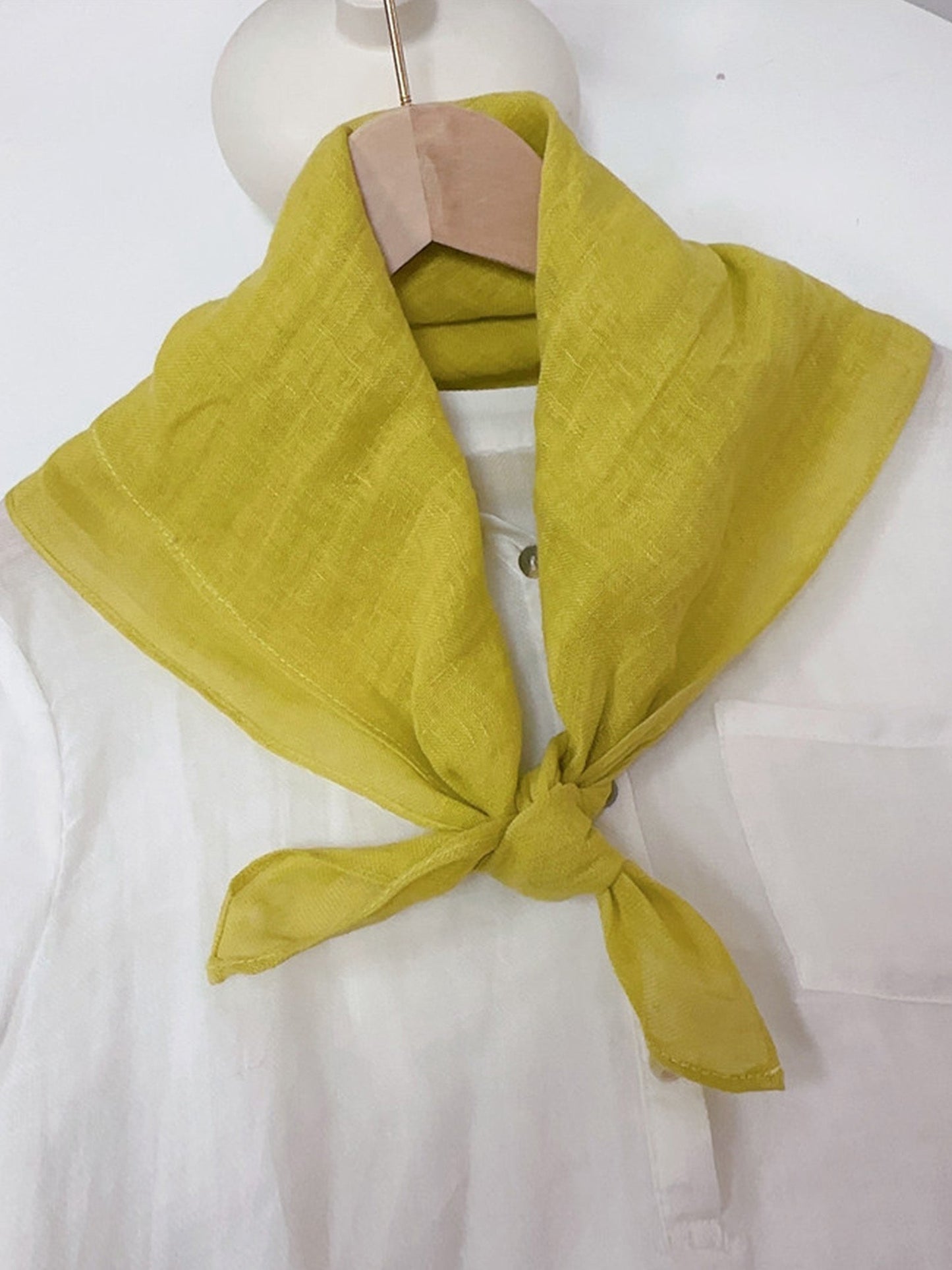 100% Linen Hand-Stitched Square Scarf