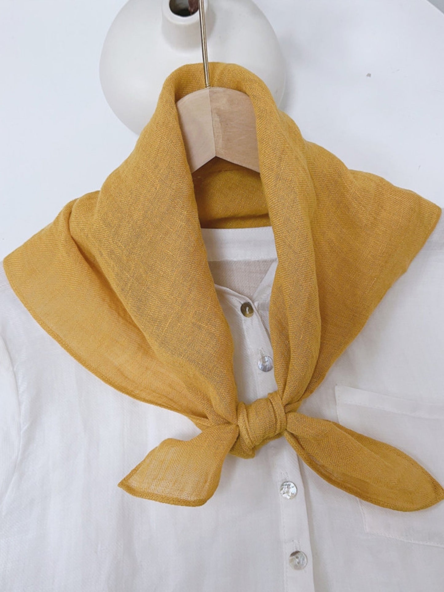 100% Linen Hand-Stitched Square Scarf