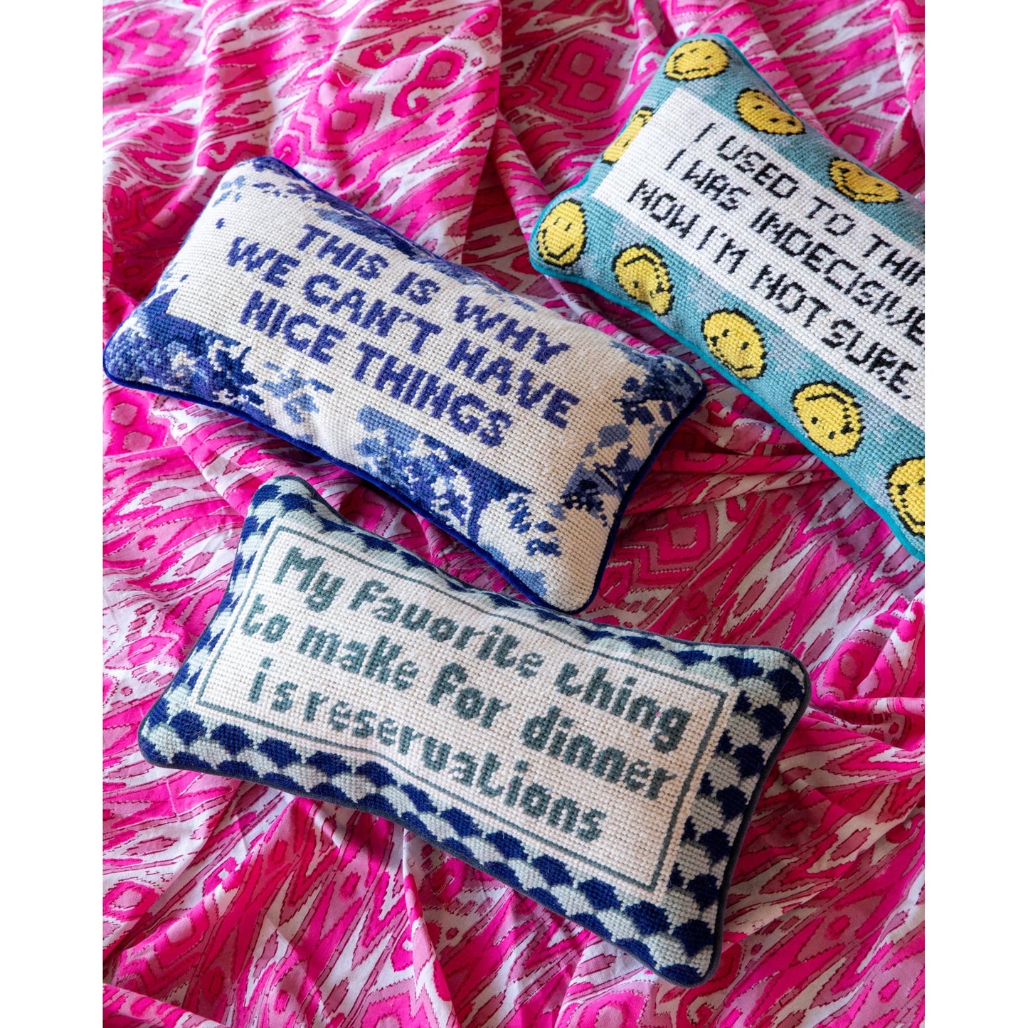 Nice Things Needlepoint Pillow