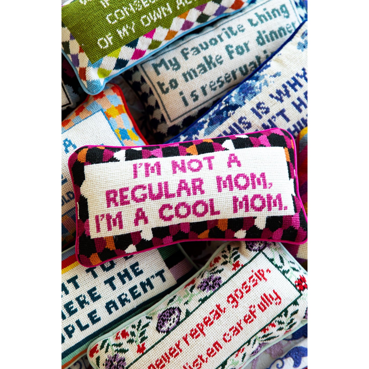 Cool Mom Needlepoint Pillow