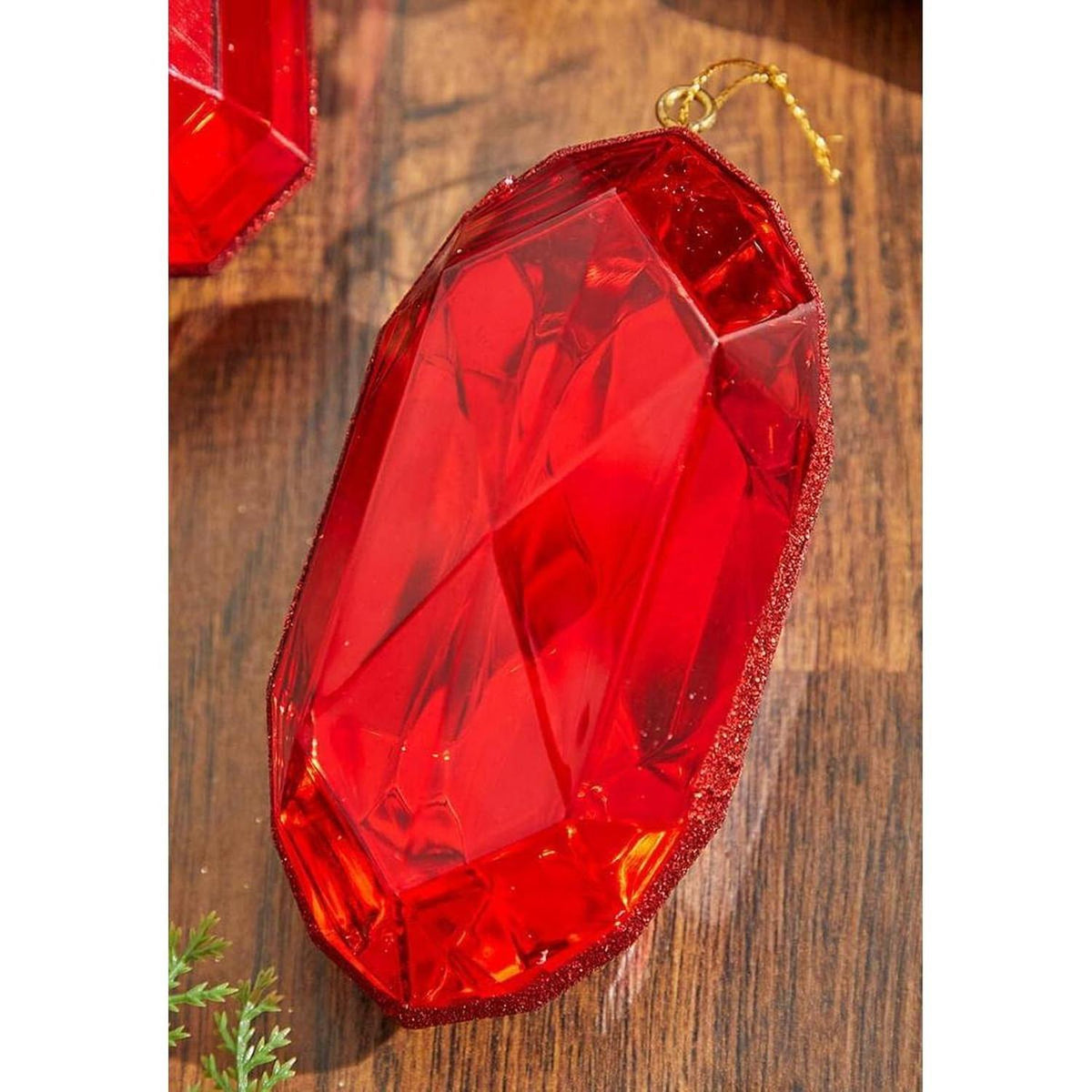 Acrylic Jewel Assortment Ornament: Red (Set 4)